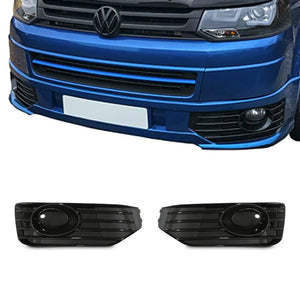Gloss Black Sportline Look Fog Light Surrounds - VW Transporter T5.1 09-15