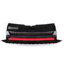 Gloss Black Badgeless Front Bumper Grille Red Trim - VW Transporter T6 16-19 OMI ALLOY WHEELS