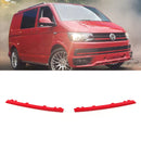 Red 2 Piece Upper Grille Trims - VW Transporter T6 16-19