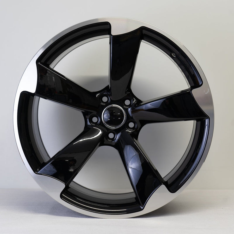 18x8" TTRS Rotor Style Alloy Wheels Black Machined
