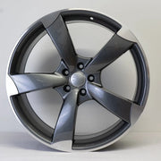 18x8" Audi TTRS Rotor Style alloy wheel in gunmetal, 5x112 - front face