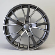 21x9.5" Audi RS6 D Performance Style alloy wheel in satin graphite machined, 5x112 - front face