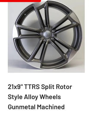 21x9" TTRS Split Rotor Style Alloy Wheels Gunmetal Machined