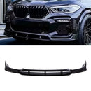Front Gloss Black M Performance Style Front Splitter - BMW X6 SUV G06 2019-2023