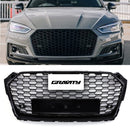 RS5 Style Front Honeycomb Grille Gloss Black - Audi A5 B9 F5 17-20