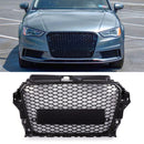RS3 Style Front Honeycomb Badgeless Grille Black - Audi A3 8V 13-16