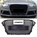 RS4 Style Front Honeycomb Grille Gloss Black - Audi A4 B8.5 13-16