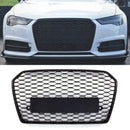 RS6 Style Front Honeycomb Grille Gloss Black - Audi A6 C7.5 16-18 OMI ALLOY WHEELS