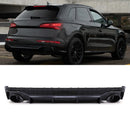 Gloss Black Rear Quad Exit Diffuser SQ5 Style For Audi Q5 S-Line FY 17-20