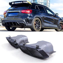 AMG Style Exhaust Tailpipes Quad Exit Gloss Black - Mercedes-Benz GLA-Class GLA45 SUV X156 14-20