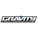 Gravity Performance Outline Logo Decal - 12" White On Black + Blue Triangle