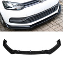 Gloss Black Front Bumper Splitter Lip - Volkswagen Polo MK5 6R 11-18 OMI ALLOY WHEELS