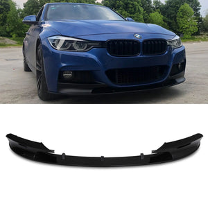 Front Splitter M Sport Style Lip Gloss Black - BMW 3 Series F30 12-18