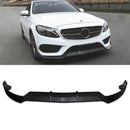 Front Bumper Splitter Lip Gloss Black - Mercedes Benz C Class W205 15-18 OMI ALLOY WHEELS