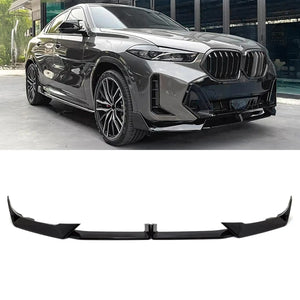 Front Bumper Splitter Lip Gloss Black - BMW X6 G06 LCI 2023+