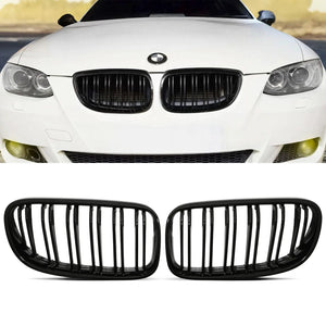 Gloss Black Front Kidney Grilles - BMW 3 Series E92 06-09