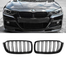 Gloss Black Front Kidney Grilles - BMW 3 Series F30 12-18