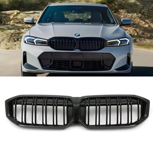 Gloss Black M Sport Style Kidney Grilles - BMW 3 Series G20 G21 LCI 2022+