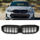 Gloss Black M Sport Style Kidney Grilles - BMW 3 Series G20 G21 LCI 2022+ OMI ALLOY WHEELS