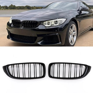 Gloss Black Front Kidney Grilles - BMW 4 Series F32 F33 F36 14-20