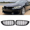 Gloss Black Front Kidney Grilles - BMW 4 Series F32 F33 F36 14-20 OMI ALLOY WHEELS