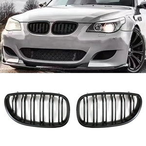 Gloss Black Front Kidney Grilles - BMW 5 Series E60 E61 03-10