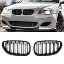 Gloss Black Front Kidney Grilles - BMW 5 Series E60 E61 03-10 OMI ALLOY WHEELS