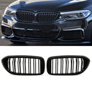 Gloss Black Single Slat Front Grilles - BMW 5 Series G30 17-20 OMI ALLOY WHEELS