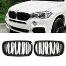 Gloss Black Front Kidney Grilles - BMW X5 F15 14-18 OMI ALLOY WHEELS