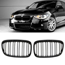 Gloss Black Front Kidney Grilles - BMW 1 Series F20 Pre-LCI 12-14 OMI ALLOY WHEELS