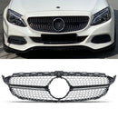 Diamond Style Gloss Black Grille With Camera Hole - Mercedes C Class S205 14-18 OMI ALLOY WHEELS