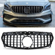 Panamericana GTR Style Gloss Black Front Grille - Mercedes CLA C117 13-19