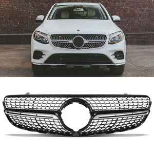 Gloss Black Diamond Style Grille - Mercedes GLC X253 15-19