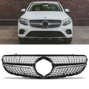 Gloss Black Diamond Style Grille - Mercedes GLC X253 15-19