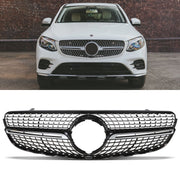 Gloss Black Diamond Style Grille - Mercedes GLC X253 15-19