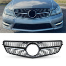 Diamond Style Gloss Black Front Grille - Mercedes C Class C204 07-14
