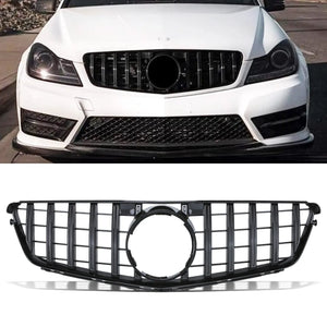 Panamericana GTR Style Gloss Black Grille - Mercedes C Class S204 07-14