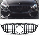 Panamericana GTR Style Gloss Black Grille With Camera Hole - Mercedes C Class A205 14-18