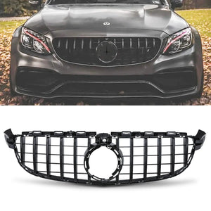 Panamericana GTR Style Gloss Black Grille With Camera Hole - Mercedes C63 AMG C205 19-21