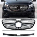Gloss Black Diamond Style Front Grille - Mercedes Benz V-Class Vito W447 14-23 OMI ALLOY WHEELS