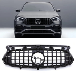 Panamericana Style Front Grille Gloss Black - Mercedes GLA Class H247 20-23