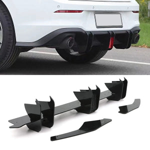 Rear Blade Diffuser with Rain Light Gloss Black - Volkswagen Golf GTI MK8 2020+