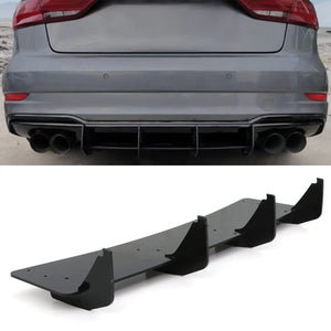 Rear Blade Diffuser Gloss Black - Audi S3 Sedan 8V 2017-2020