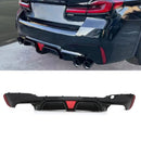 Rear Diffuser Lip with Rain Light Gloss Black - BMW 5 Series G30 17-20 OMI ALLOY WHEELS