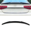 Rear M4 Style Spoiler Lip Gloss Black - Audi A4 B8 13-16