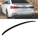 S4 Style Rear Boot Spoiler Lip Gloss Black - Audi A6 C8 2019+ OMI ALLOY WHEELS