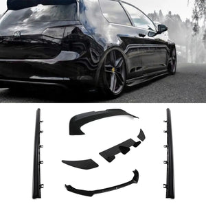 Aero Body Kit Gloss Black - VW Golf MK7 R & R-Line 12-16