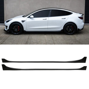Aero Style Side Skirts Gloss Black - Tesla Model 3 17-22