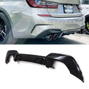 Quad Exhaust Rear Diffuser Gloss Black - BMW 3 Series G20 2019-2021 OMI ALLOY WHEELS