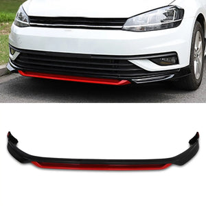 Gloss Black Red Front Bumper Lip Splitter - VW Volkswagen Golf MK7.5 17-20